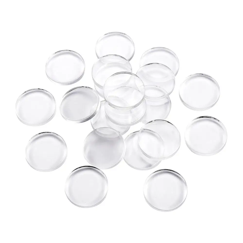 25 мм ясные Кабошоны с увеличительным стеклом плоские круглые камео настройки 4 5