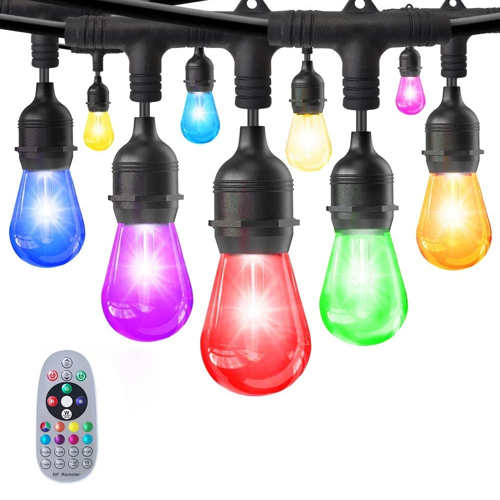 

Цветная светодиодная лента E27 с лампочками накаливания Эдисона, лампа с дистанционным управлением в стиле ретро для свадьбы, Рождества, дек...