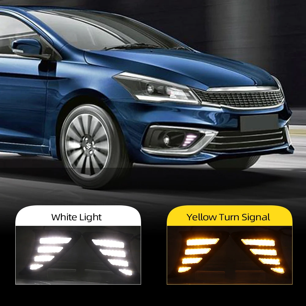 CSCSNL 2 шт. DRL Для Suzuki Ciaz 2019 2020 светодиодные дневные ходовые огни с желтым указателем