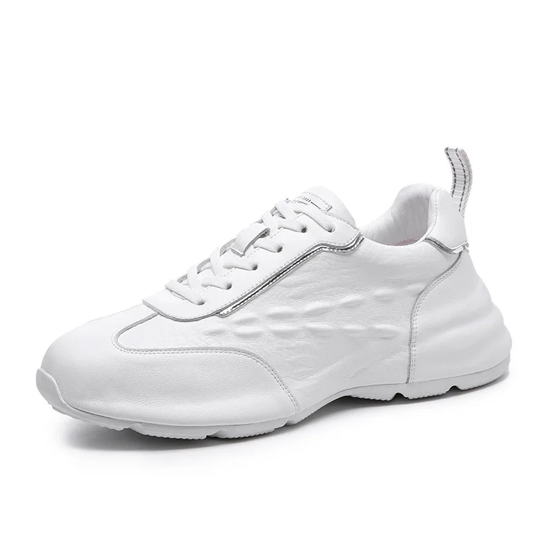 

Men's shoes four seasons New high-top cowhide thick-soled shoes small white shoes fashion sneakers cowhide off white shoes