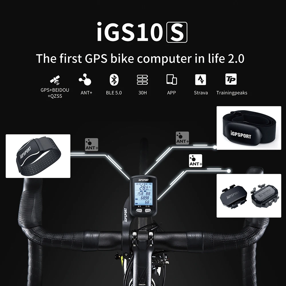 IGPSPORT IGS10 IGS10S GPS Cycle Computer Bike Wireless Stopwatch Cycling Odometer Waterproof Ant Cadence Speed Heart rate Sensor