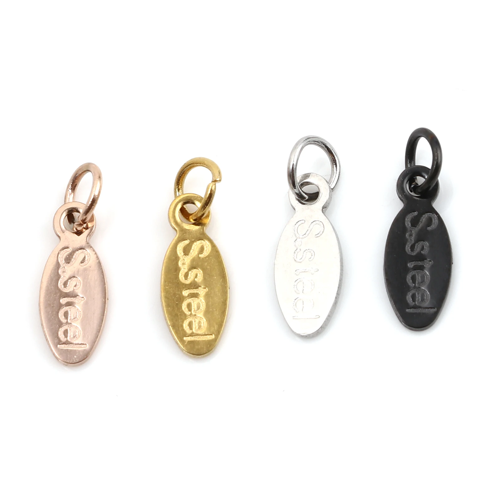 

5pcs Stainless Steel Charms For Jewelry Necklace Bracelet Multicolor Drop Word Message DIY Jewelry Making Findings 13mmx4mm