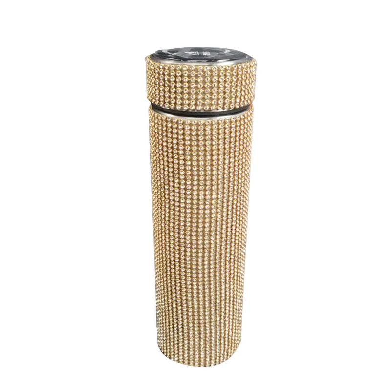 

Лидер продаж, креативный Алмазный термос, бутылка для воды, бутылка из нержавеющей стали с умным дисплеем температуры, вакуумный подарок дл...