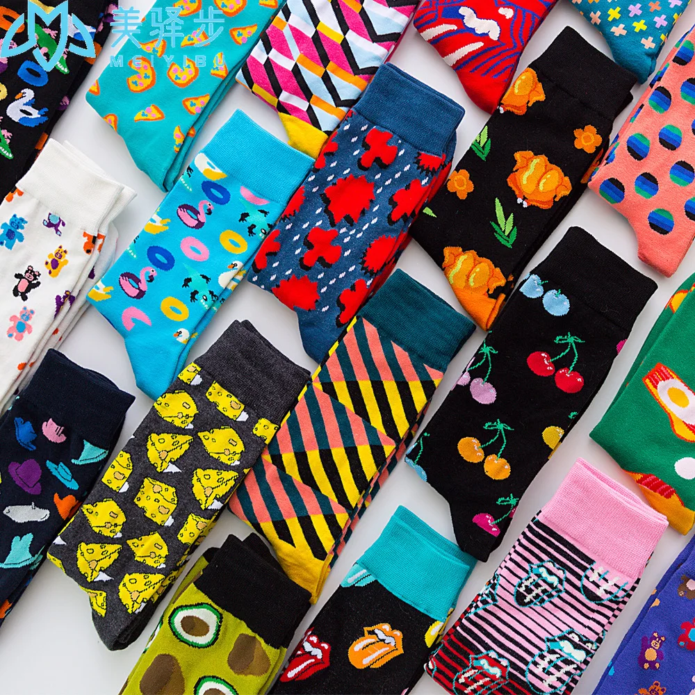 100 Pairs  Happy Sock Fashion Sock Men's Socks Fruit Socks Wholesale Christmas Sock Wholesale