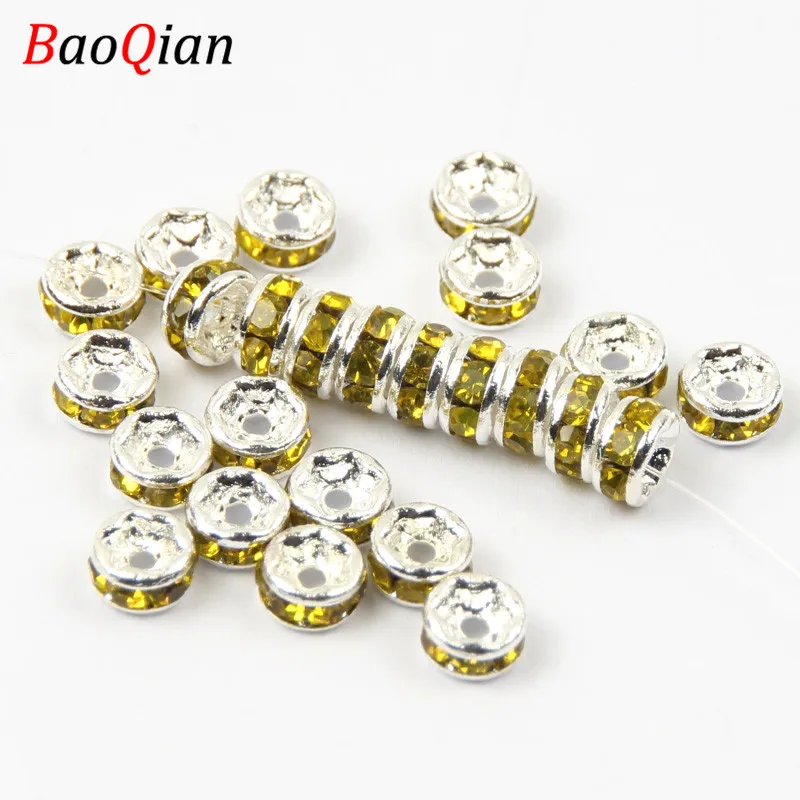 Разноцветные металлические бусины-стразы 50 шт. 4 мм для самостоятельного