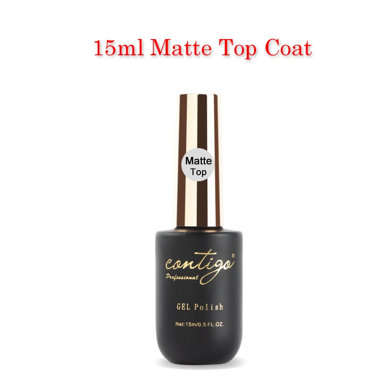 matte top(C) Contigo UV Led Gel Varnish Rubber Base Semipermanent Matte Top and Thick Nail Base Coat Soak Off Hot Sale Gel Polish for Nails - Цвет: matte top(C)