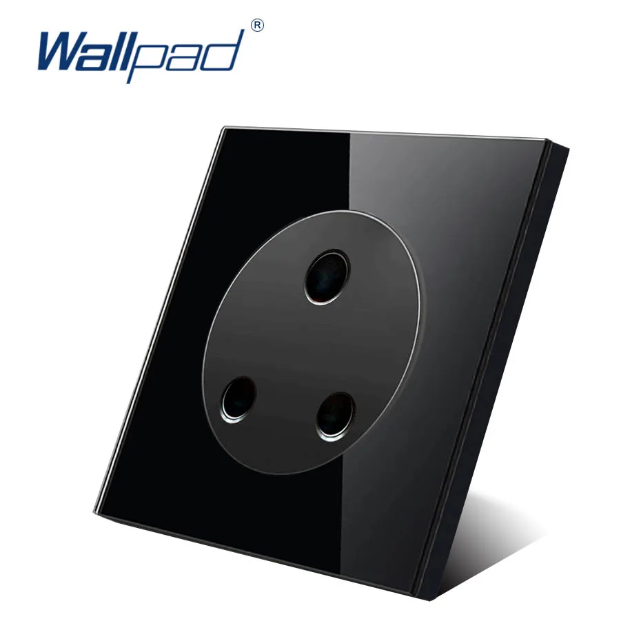 Wallpad New Arrival Crystal Glass Panel 15A UK 3 Pin Wall Power Socket Outlet Grounded With Child Protective Lock | Обустройство дома