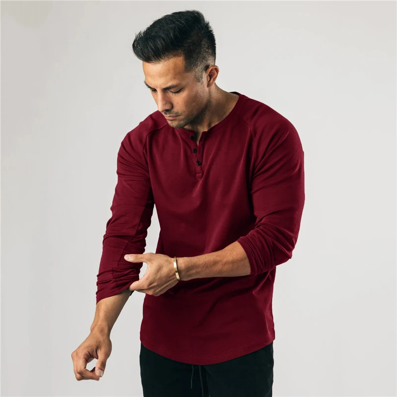 

New Autumn Fashion long sleeve t shirt men gym clothing extend hip hop fitness t-shirt cotton bodybuilding muscle tshirt man