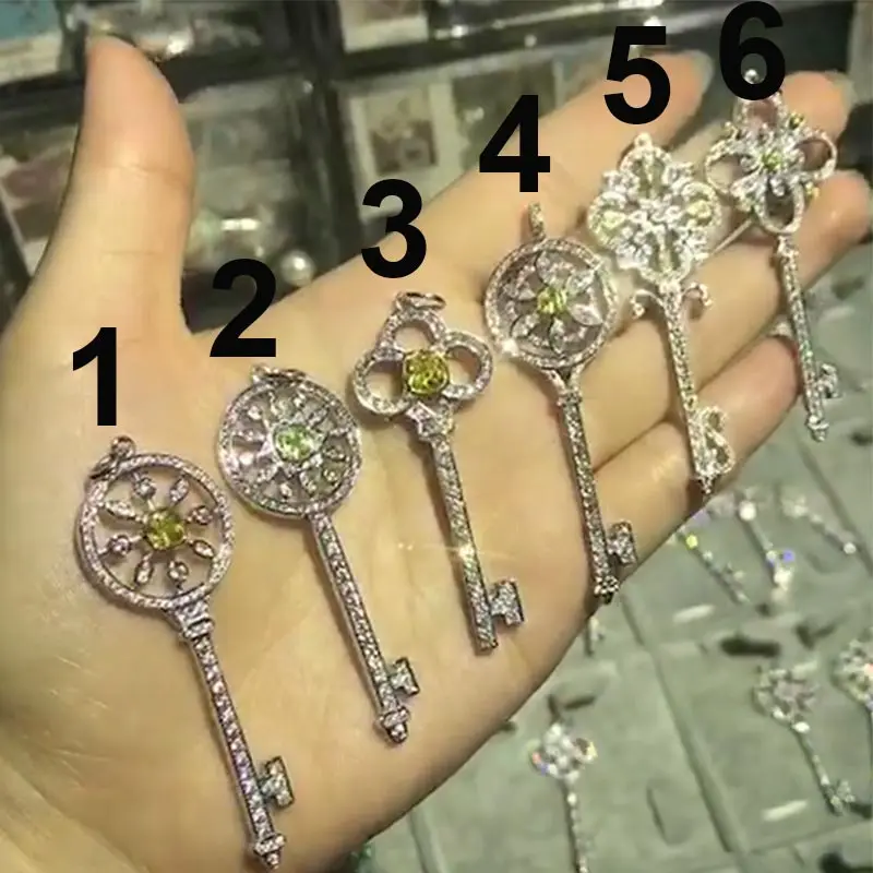 

XL TFB TTFF RLLEN Original 925 Sterling Silver Fashion Elegant Charming Key Chain Series Necklace Pendant DIY Jewelry.