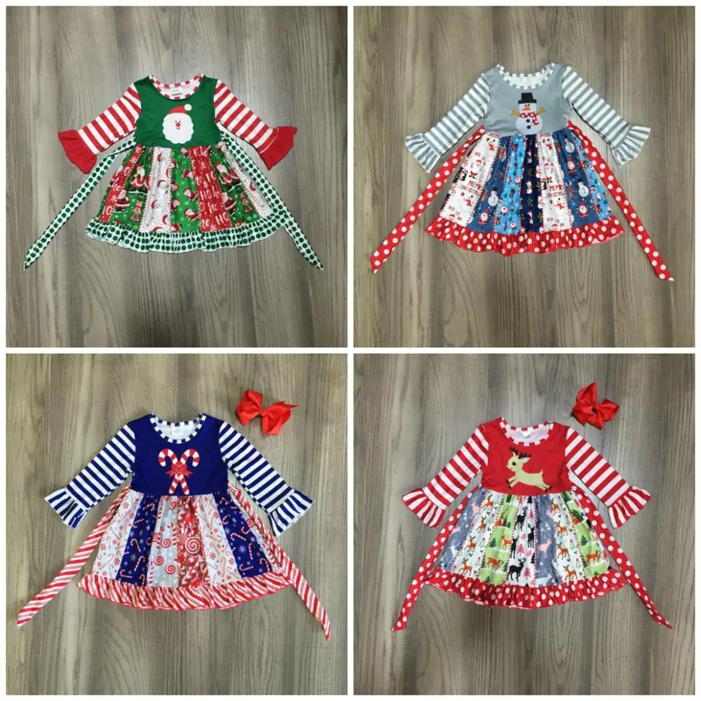 Одежда рождественское хлопковое осенне зимнее плиссированное платье в полоску с