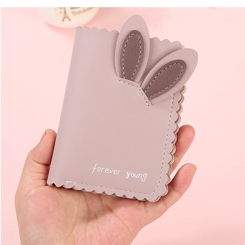 Новинка, женские кошельки Kawaii, милый кролик, держатель для карт, маленький кошелек, женский короткий дизайнерский кошелек, женский кошелек, держатель для денег