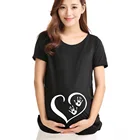 Летняя футболка для беременных с забавным мультяшным принтом, топы для беременных, одежда больших размеров с коротким рукавом для беременных