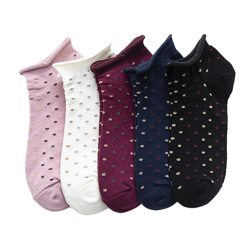 

New Dots Women Socks Fashion New Casual Cotton Short Socks Breathable Comfortable Deodorant Sweat-absorbent Ankle Women's Socks
