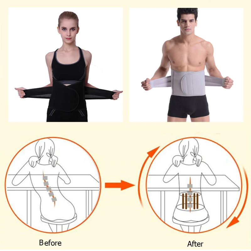 Plus Size XXL Lower Back Support Brace Male Waist Posture Corrector Female Belt Prevent Slouching | Спорт и развлечения