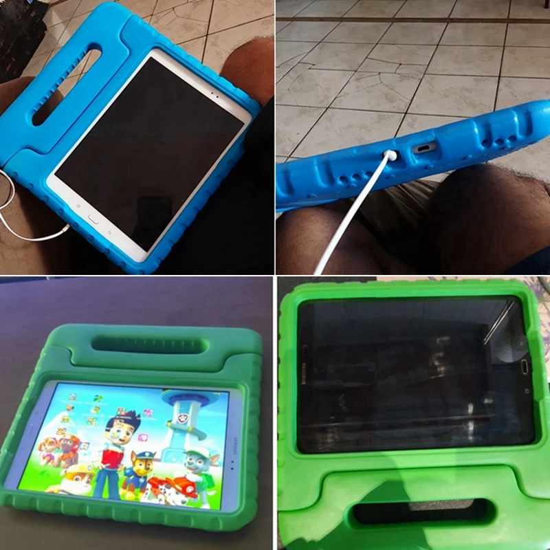 for samsung galaxy tab a 9 7 inch t550 t555c kids cover safe handle shockproof case shakeproof stand protective cover free global shipping