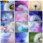 Полноформатнаякруглая Алмазная вышивка 5D Одуванчик цветок алмазная живопись вышивка крестиком Стразы мозаика домашний Декор подарок