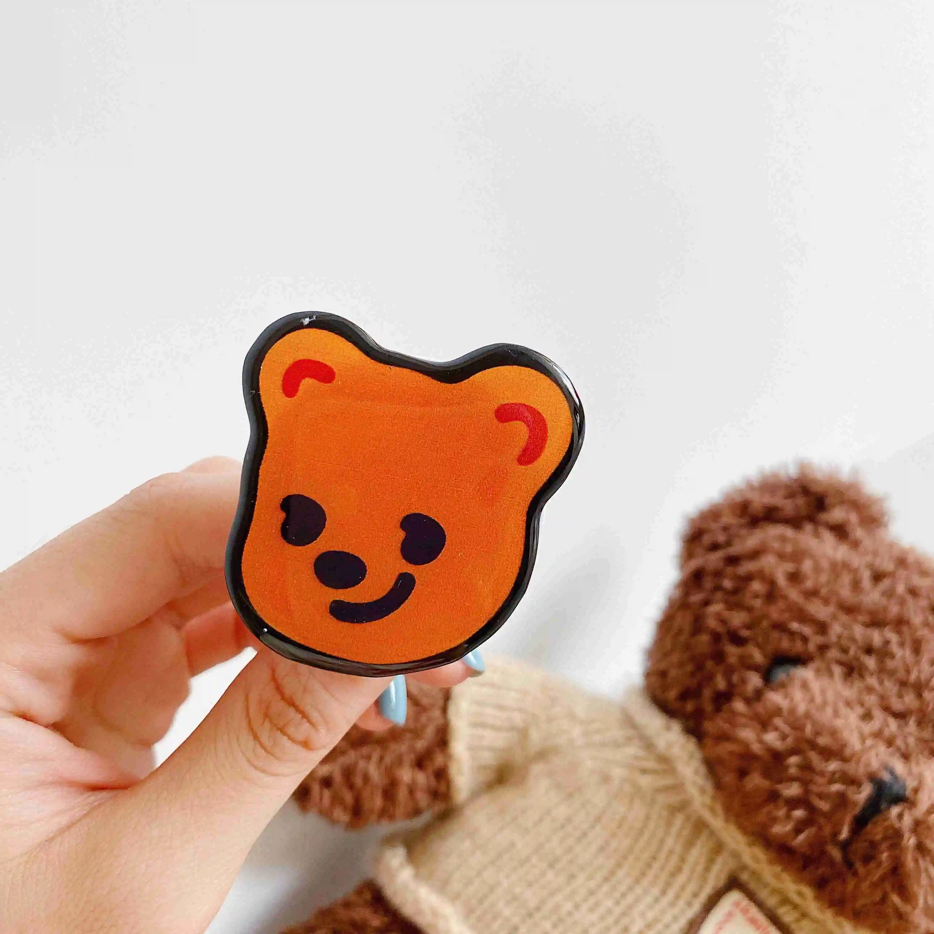 Милое кольцо с героями мультфильмов в Корейском стиле краски bear Finger держатель