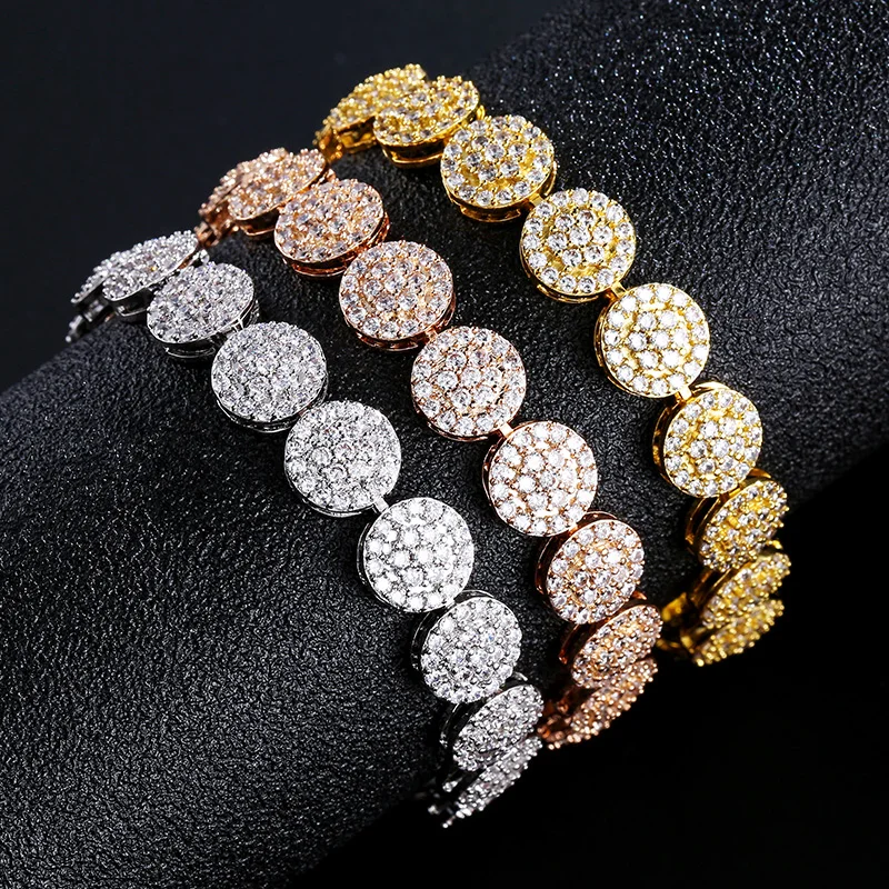 Новый роскошный кубический цирконий RAKOL белый кристалл воды Римский Браслет