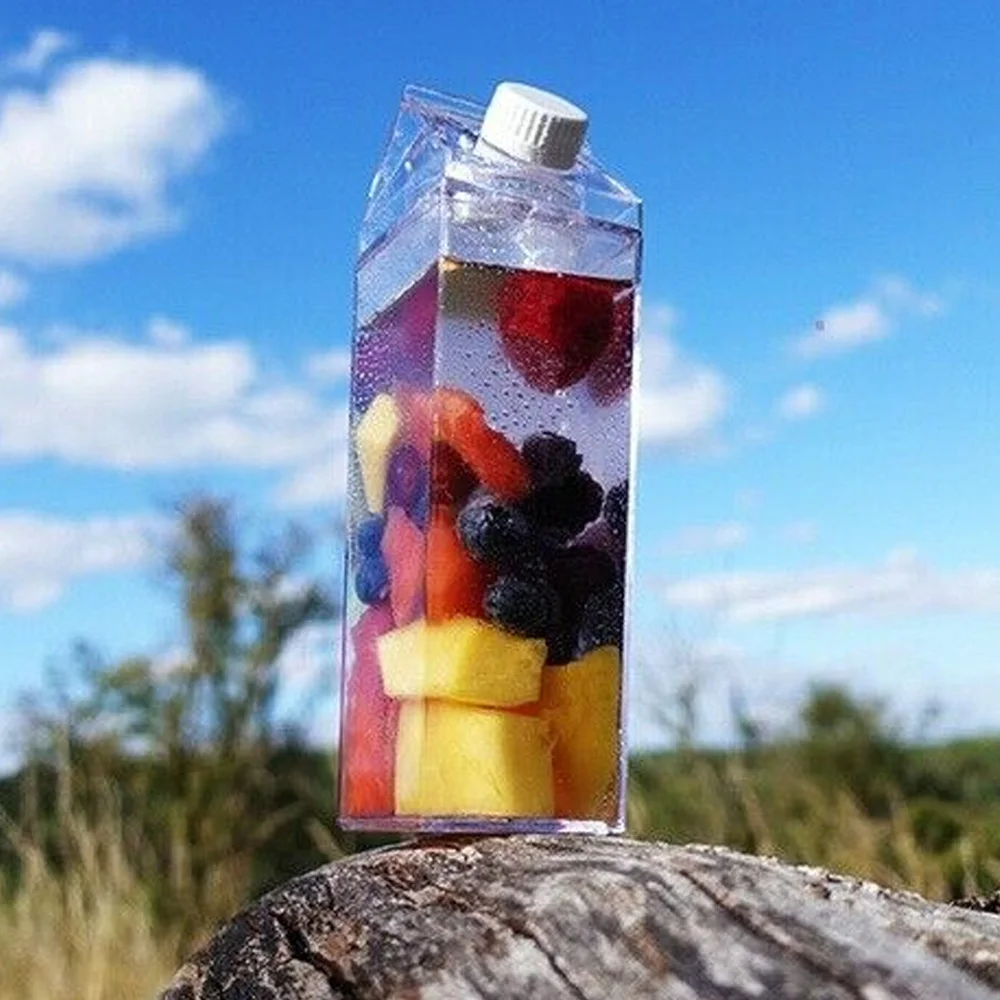 Прозрачная бутылка для воды в форме молока кухонная герметичная креативная