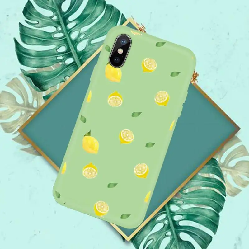 

Cartoon Fruit Lemon fashion cute Phone Case Candy Color for iPhone 11 12 mini pro XS MAX 8 7 6 6S Plus X SE 2020 XR