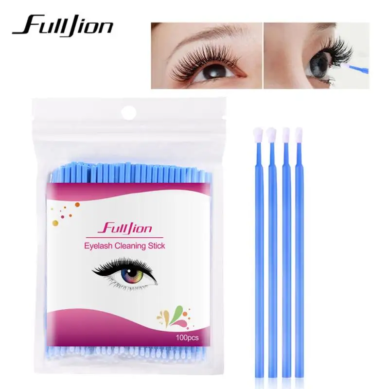 

100Pcs Eyelash Cotton Swab Disposable Grafting Eyelash Cleaning Stick Eyelashes Extension Brushes Eyes Mascara Remove Makeup