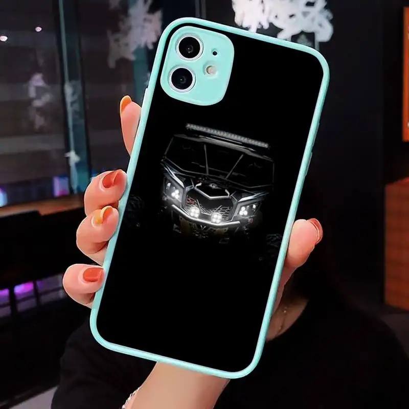 

Can Am Phone Case For iPhone 12 11 Mini Pro XR XS Max 7 8 Plus X Matte transparent blue Back Cover