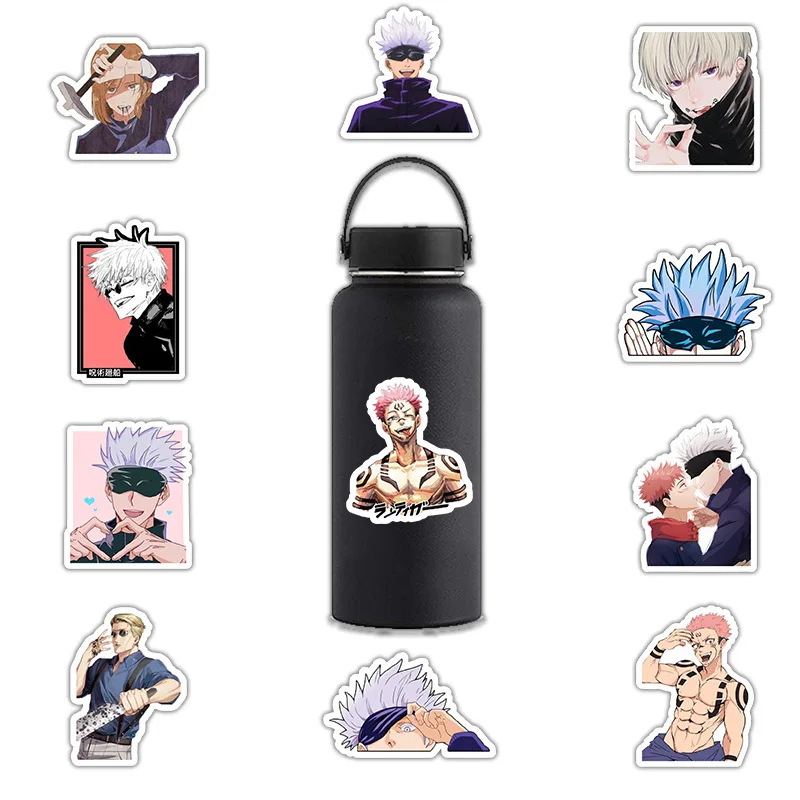 Calcoman&iacute;as impermeables de Anime Jujutsu Kaisen, pegatinas de lucha de hechicer&iacute;a, pegatina para patineta para maleta para port&aacute;til, 100 Uds.-2