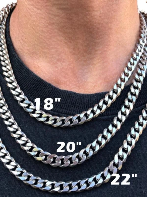 

2021 Fashion Cuba Chain Necklace Men Titanium Steel 8mm Width Chain Necklaces For Men Jewelry Gift Collar De Hombres