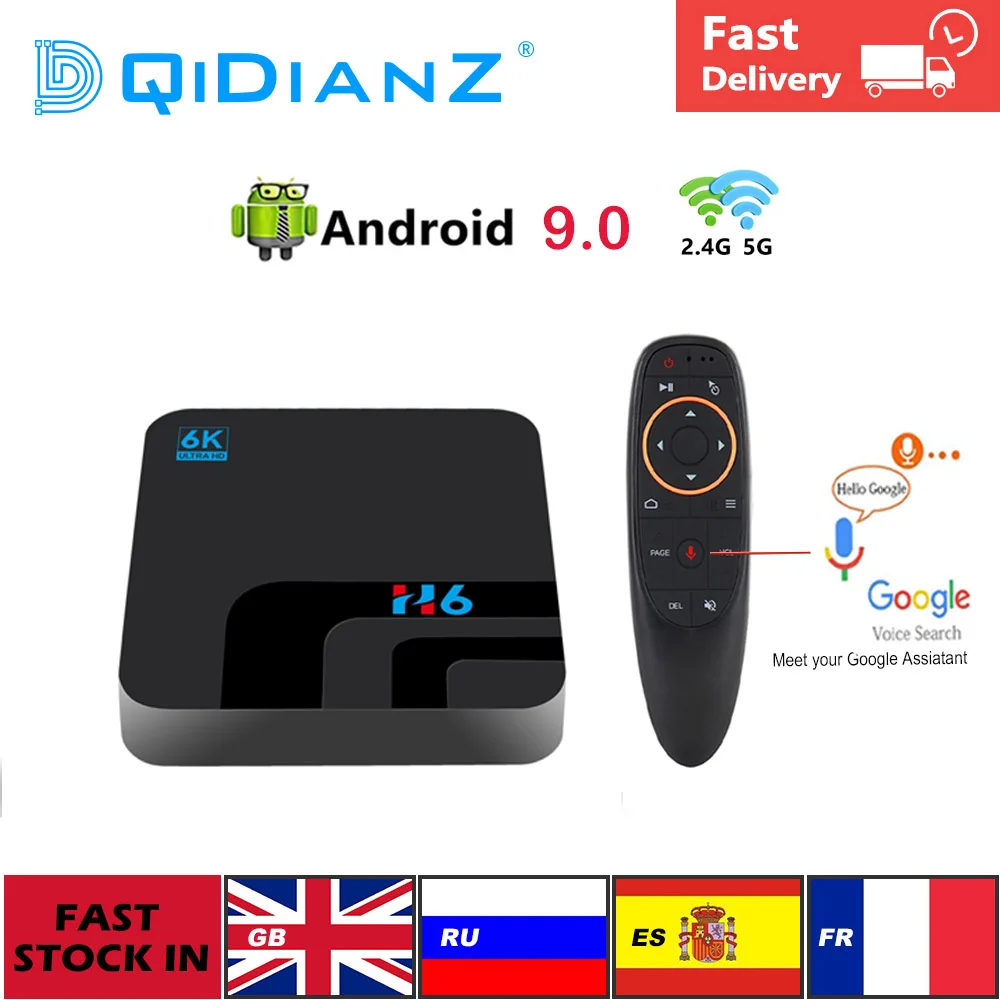 ТВ приставка H6 Smart 6K Ultra HD 4 + 32 ГБ Android 9 0 приемник WIFI Google Cast медиаплеер