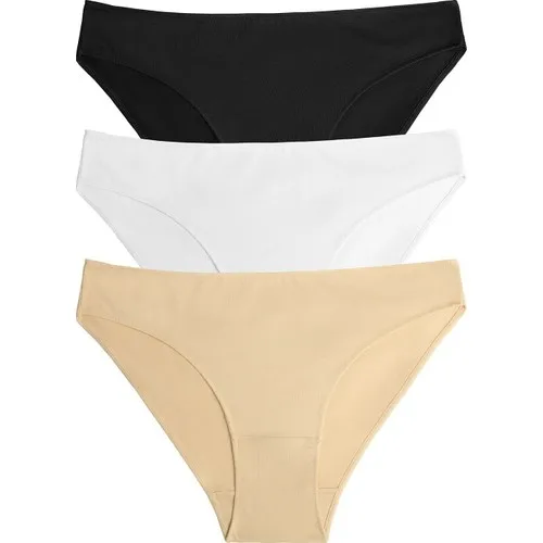 

Suwen 3 Pack Briefs Panty-Black/White/Skin Color