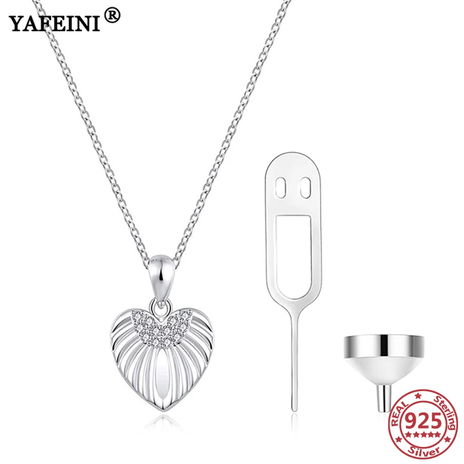 

YAFEINI 925 Sterling Silver Heart Urn Necklace for Ashes Memorial Urns Necklace Urn Necklaces Pet Ashes Holder Cremation Jewelry