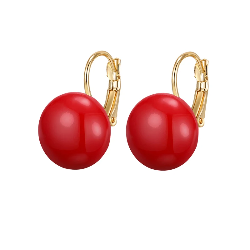 red gold Женские овальные серьги-подвески MAIKALE, белые, красные большие серьги с жемчужиной золотистого/серебристого цвета, ювелирные изделия для подарка и вечеринки - Окраска металла: red gold