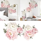 Водостойкая Наклейка на стену, моющаяся, съемная, с пионами, цветами, наклейка для украшения детской