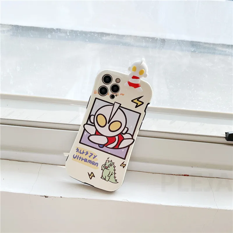 

Cute 3D Stereo Cartoon Hero Phone Case For iPhone XS 12 mini 11 Pro Max 7 8 Plus SE 2020 X XR Soft Silicone Couple Cover Shell