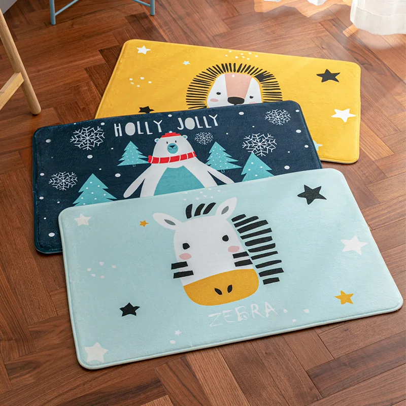 

Christmas Door Floor Mat Living Room Entrance Porch Mat Cartoon Floor Mat Bedroom Bathroom Carpet