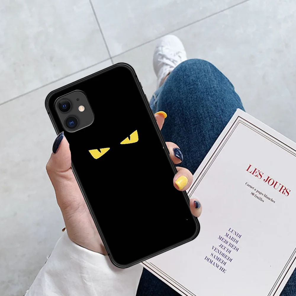 

Luxury Fashion Italian Brand F Phone Case For Iphone 5 5S SE 2020 6 6S 7 8 Plus 11 12 Mini X XS XR Pro Max black Shell 3D Bumper