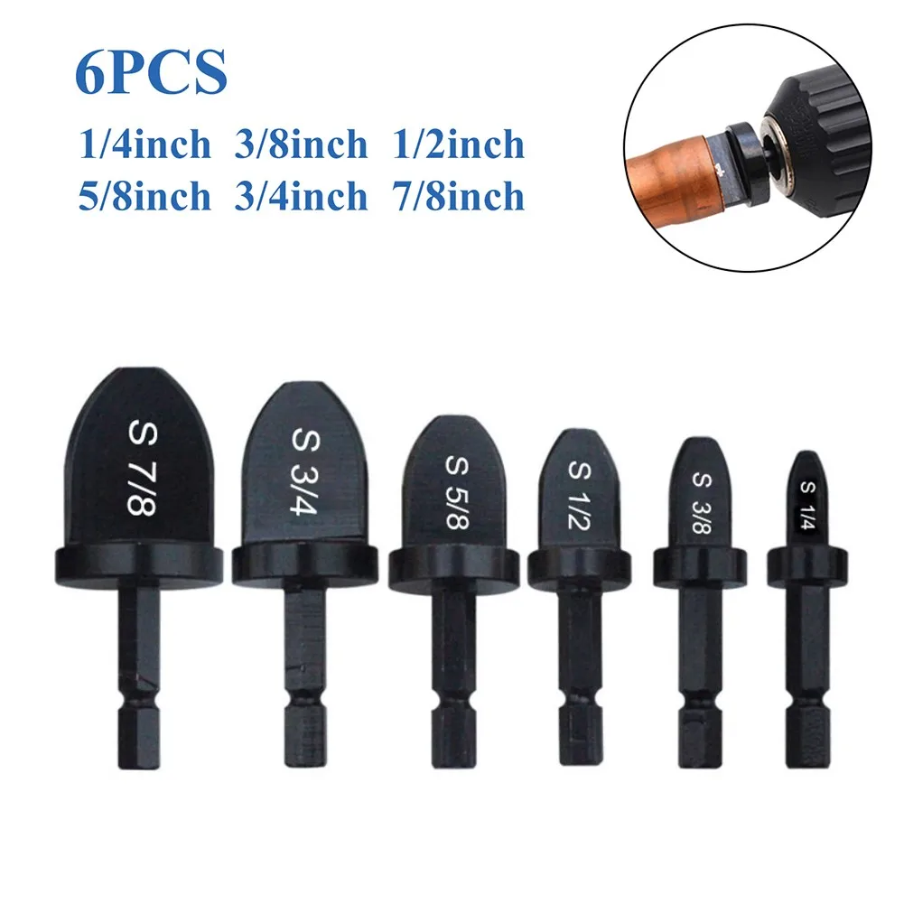 

6.35mm HEX Shank Tube Pipe Expander Support Drill Bit Set For Air Conditioner Electric Swaging Tools 1/4 3/8 1/2 5/8 3/4 7/8 ''