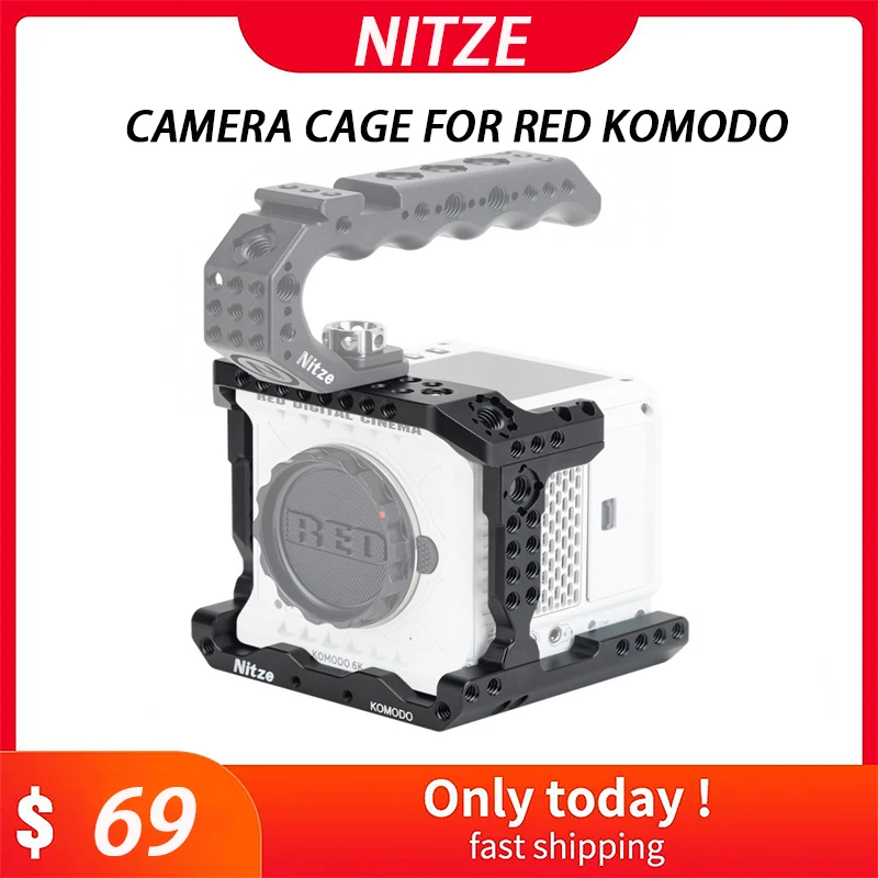 

Nitze CAMERA Cage for RED Komodo with N64-HR / N64-ER ARRI Rosette Mount Aluminum Alloy kit cage