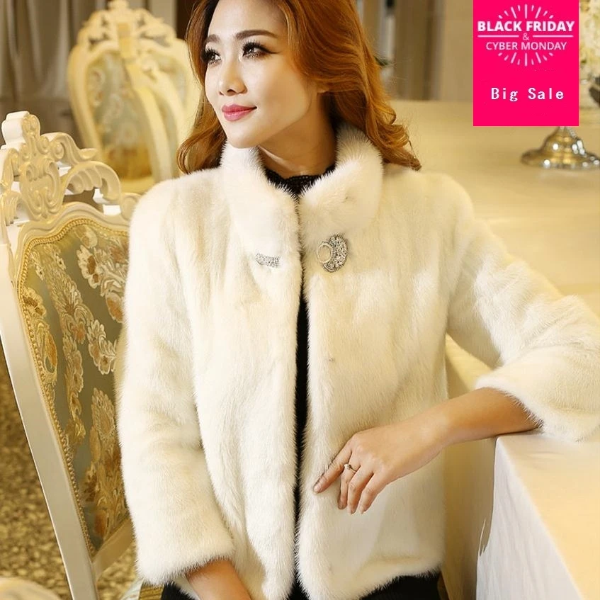 

Женское Короткое облегающее пальто, Модное теплое пальто из искусственного кроличьего меха с воротником-стойкой в Корейском стиле, J58