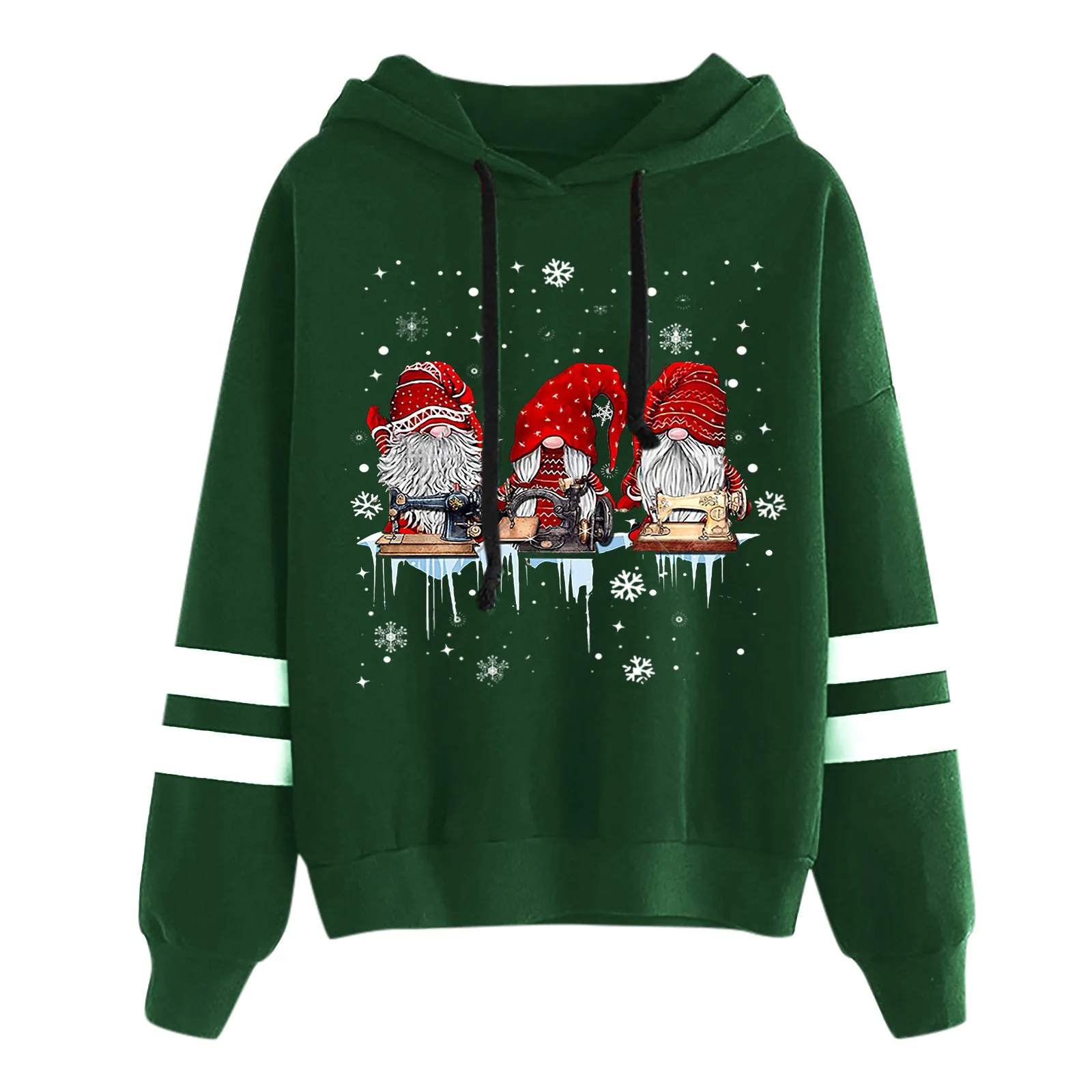 

Women's Hoodies Sweatshirts Christmas Gnome Printed Hooded Sweatshirt Ladies Loose Tops Drawstring Hoodie roupas feminina