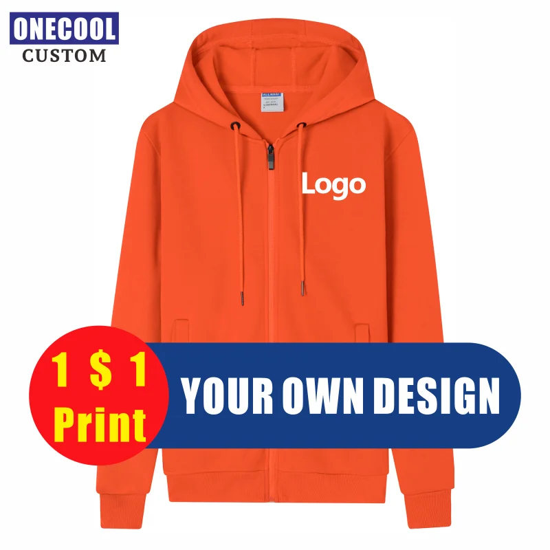 Высококачественная Толстовка ONECOOL с капюшоном на молнии куртка индивидуальным