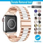 Браслет из нержавеющей стали для Apple Watch 44 мм, ремешок для Iwatch series 5 4 3 2 1, аксессуары 38 мм 40 мм 42 мм