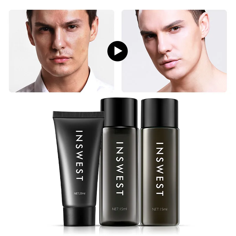 3 шт. мужской Осветляющий набор для ухода за кожей очищающее средство тонер и