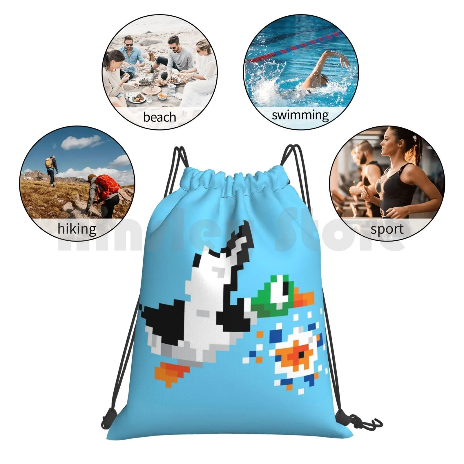 8-битный рюкзак Duck Hunt 'miss' сумка на шнурке спортивная для верховой езды