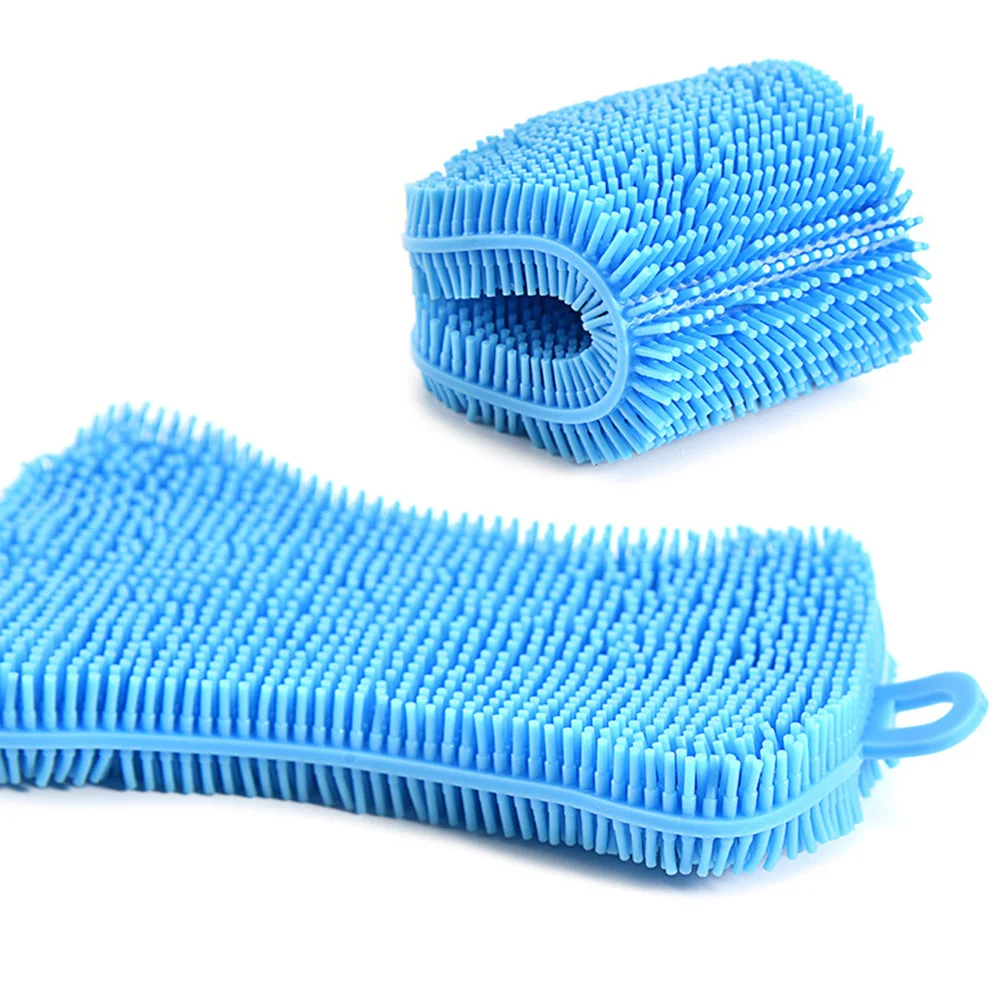 

5PCS Dishwashing Sponge Silicone Cleaning Brush Multi-Functional Fruit Vegetable Scouring Pad Dish Bowl Pot Cleaner Washing Tool