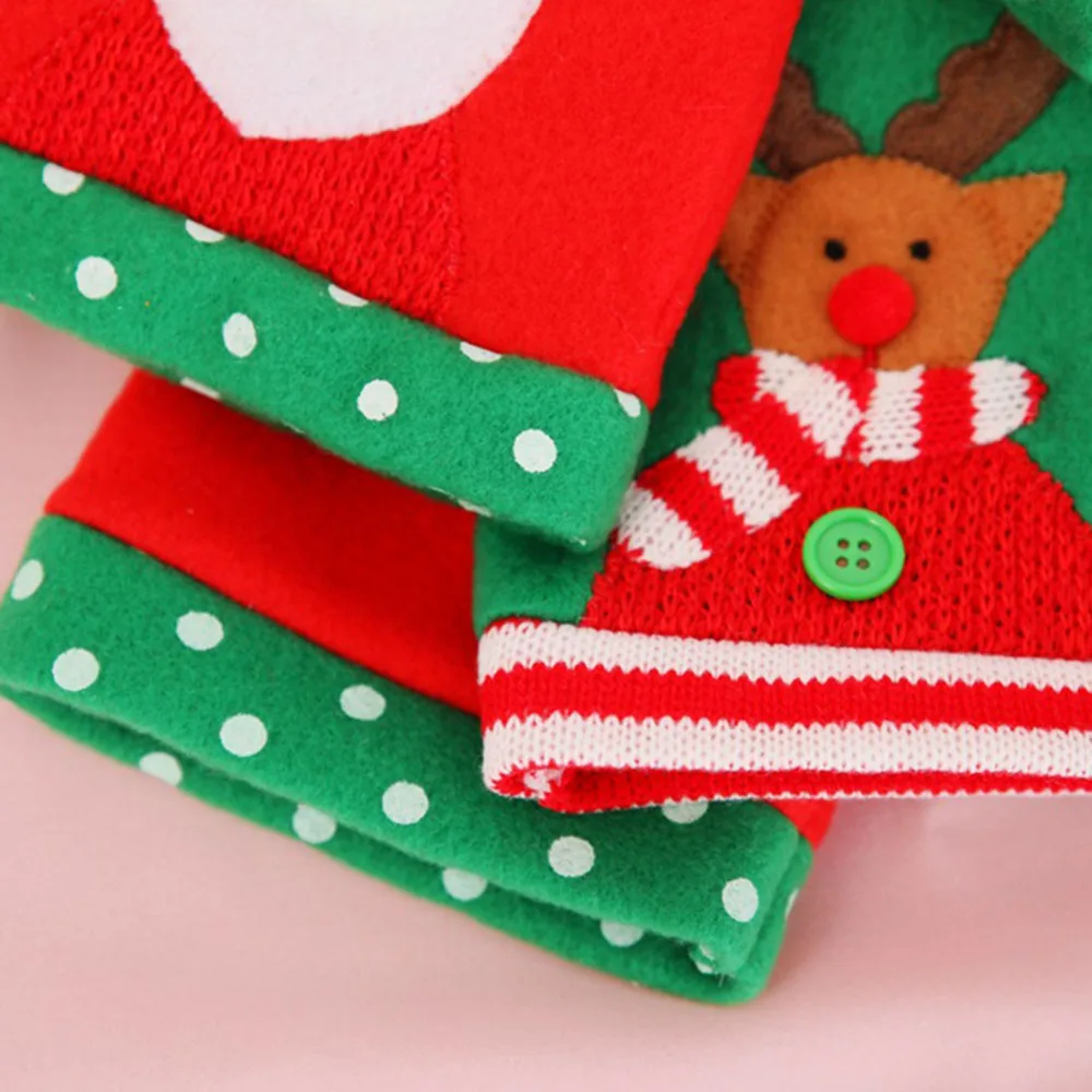 Вязаный свитер Рождественские декоративные наборы для бутылок вина в виде Санты