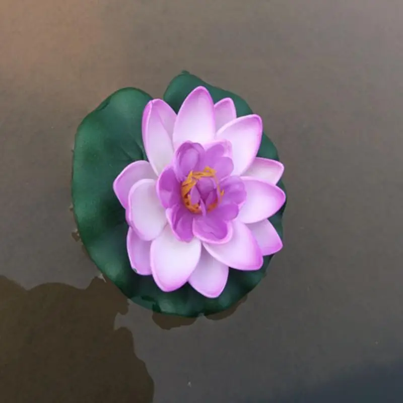 

10 Cm Artificial Water Lily Floating Flower Pond Pool Leaf decoration Pond Tank Ornament Plant 2020 Home Wedding G5M4
