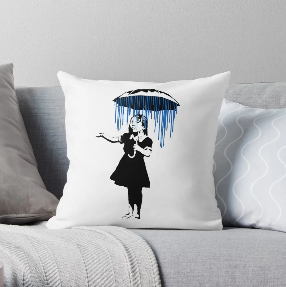

Banksy Raining on the Inside! Throw Pillow Pillow Case Polyester Home Decora Pillowcases kussensloop almohada poszewka