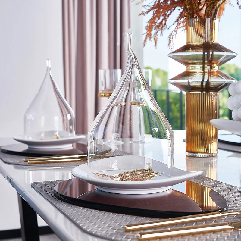 

Набор обеденных тарелок, набор кухонной посуды с мягким покрытием, конусное покрытие из коричневого стекла, поднос, коврик