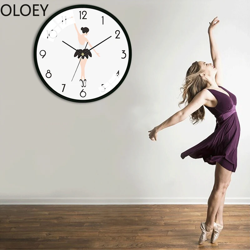 Современные большие настенные часы танцевальные бесшумные для йоги зала детские